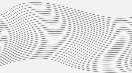 Wall Mural - Modern abstract vector background with smooth curved black lines flowing horizontally. Clean minimal wave design ideal for branding, posters, motion graphics, packaging, and web layouts.