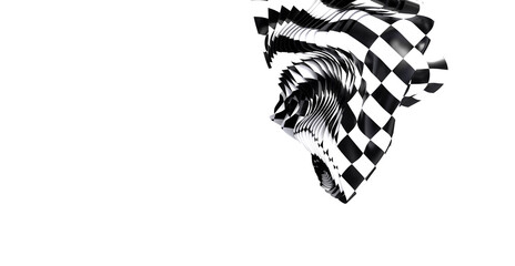 Poster - Stylish abstract image of a checkered flag, perfect for racing, speed, and competition themes.