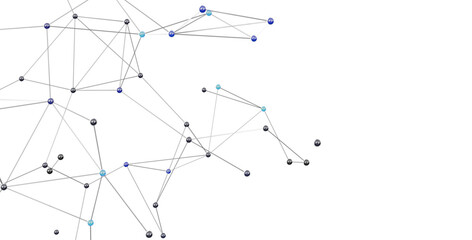 Poster - Abstract image of a network connection with nodes and lines. Ideal for technology, communication, and connection concepts.