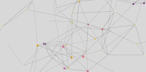 Poster - Stock photo of abstract network connection with nodes and lines. Ideal for technology, communication, and connection concepts.
