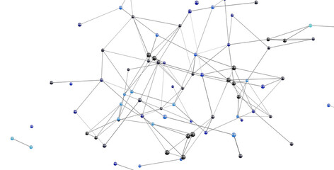 Poster - Abstract image depicting a complex network of interconnected nodes. Ideal for technology, data science, or connectivity concepts.