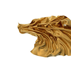 Poster - Shiny gold fabric drapes gracefully catching the light Luxury and opulence in a single image