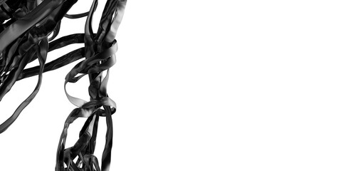Poster - Elegant, abstract image of flowing black ribbons. Perfect for modern designs.