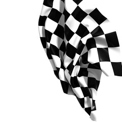 Poster - The checkered flag waves in the wind a symbol of victory and the finish line