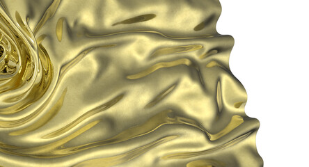 Poster - Shiny gold fabric drapes gracefully catching the light Luxury and opulence in a single image