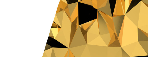 Poster - Gold Polygon Background 3D Rendering