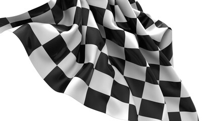 Poster - The checkered flag waves in the wind a symbol of victory and the finish line