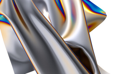 Poster - Iridescent fabric flowing in a mesmerizing dance