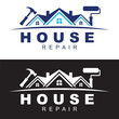 © Rakib Rakib - House Renovation Logo Design – Roofing, Painting & Home Repair Icon Vector