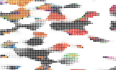Poster - Modern digital art, colorful dots, abstract background