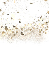 Poster - Cascading Splendor: Striking 3D Illustration Showcasing a Dazzling gold Confetti Display PNG
