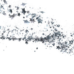 Poster - Celestial Christmas Symphony: Enthralling 3D Illustration of Falling Holiday Starbursts