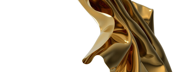 Poster - Golden waves of luxury gold luxury texture abstract design