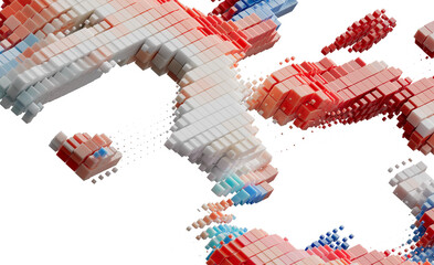 Poster - Abstract 3D Cube Blocks Digital Technology Background