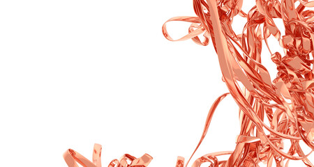 Poster - Rose gold ribbons swirl in an abstract design. Perfect for backgrounds, textures, and luxury branding.