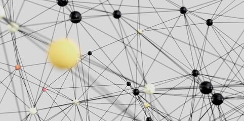 Poster - Abstract image of interconnected spheres, ideal for network, technology, and connection concepts.