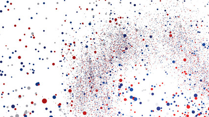 Poster - Red Blue Silver Confetti Explosion Background