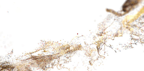 Poster - Abstract Gold Glitter Particles on White