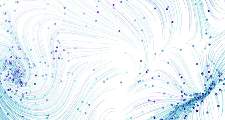 Poster - Stunning abstract background with swirling blue lines and dots. Perfect for tech, science, or design projects.
