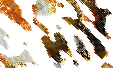 Poster - Modern abstract background with gold and brown cubes.  Perfect for technology, luxury, or design projects.