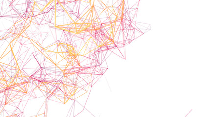 Poster - Colorful geometric network, connection, lines, technology, digital, abstract background. Perfect for websites and presen