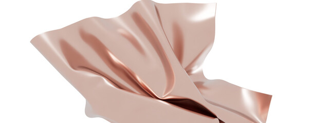 Poster - High-resolution image of rose gold fabric with elegant drapes. Perfect for luxury backgrounds.