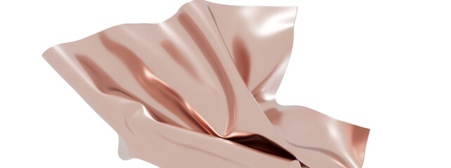 Poster - Luxurious rose gold fabric with elegant drapes. Perfect for beauty, fashion, and luxury branding.