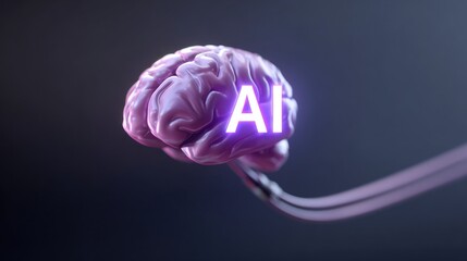 Poster - A brain with the letters AI on it
