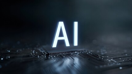 Poster - A computer chip with the letters AI on it