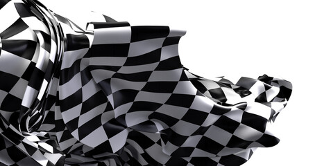 Poster - Abstract image of a flowing checkered flag. Perfect for sports, racing, and competition themes.