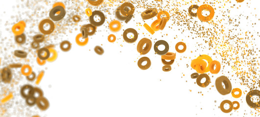 Poster - Abstract background with golden rings and glitter. Perfect for websites, presentations, and more.
