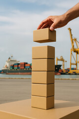 Poster - Efficient cargo handling in warehouse enables smooth shipping logistics transport and timely delivery freight