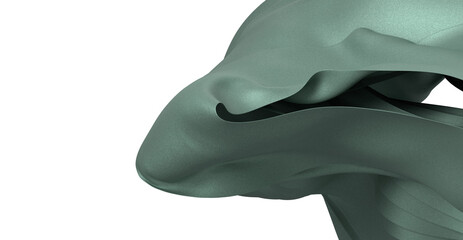 Poster - Close-up of an abstract green sculpture with flowing lines and smooth texture. Perfect for design or art backgrounds.