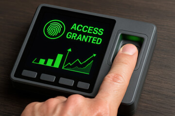 Poster - Access granted transaction and security signal success and growth during fingerprint scan approval