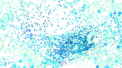 Poster - Sparkling blue and green confetti on white. Perfect for festive designs.