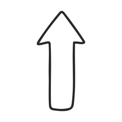 Poster - Minimalist black and white outline of upward arrow symbol – stock vector icon in line style