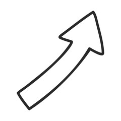 Poster - Curved arrow symbol pointing upwards on white background – stock vector icon in line style