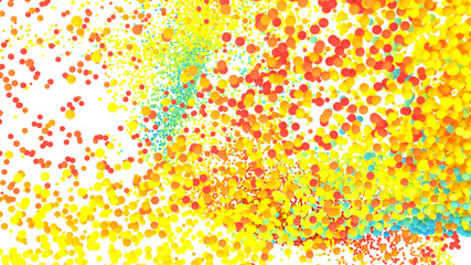 Poster - Vibrant, colorful dots scattered on white. Perfect for backgrounds, websites, and presentations.