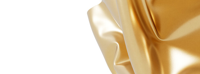 Poster - High-resolution image of luxurious golden fabric. Perfect for design projects.
