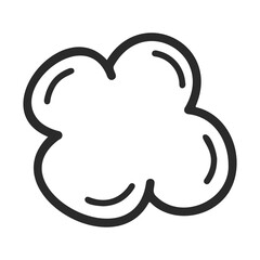 Poster - Hand-drawn cloud shape outline on white background – stock vector icon in line style