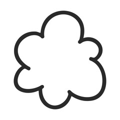 Poster - Simple black line drawing of a cloud shape on white background – stock vector icon in line style