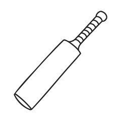 Poster - Black and white simple cricket bat illustration outline – stock vector icon in line style