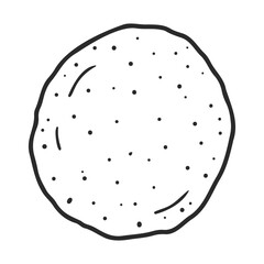 Poster - Hand-drawn sketch of an isolated textured circle on white background – stock vector icon in line style