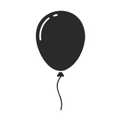 Poster - Black balloon silhouette on white background – stock vector icon in line style