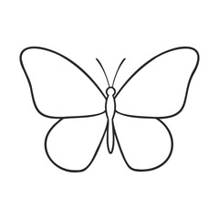 Poster - Simple black and white butterfly outline - minimalist insect drawing – stock vector icon in line style
