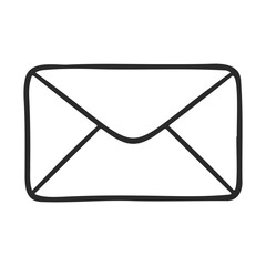Poster - Simple black and white envelope icon illustration – stock vector icon in line style