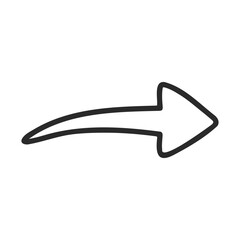 Poster - Simple black curved arrow icon vector illustration – stock vector icon in line style