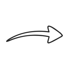Poster - Simple black curved arrow icon on white background – stock vector icon in line style