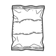Poster - Blank snack packaging design with wavy patterns – stock vector icon in line style