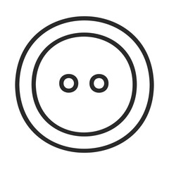 Poster - Minimalist black and white two-hole button illustration – stock vector icon in line style